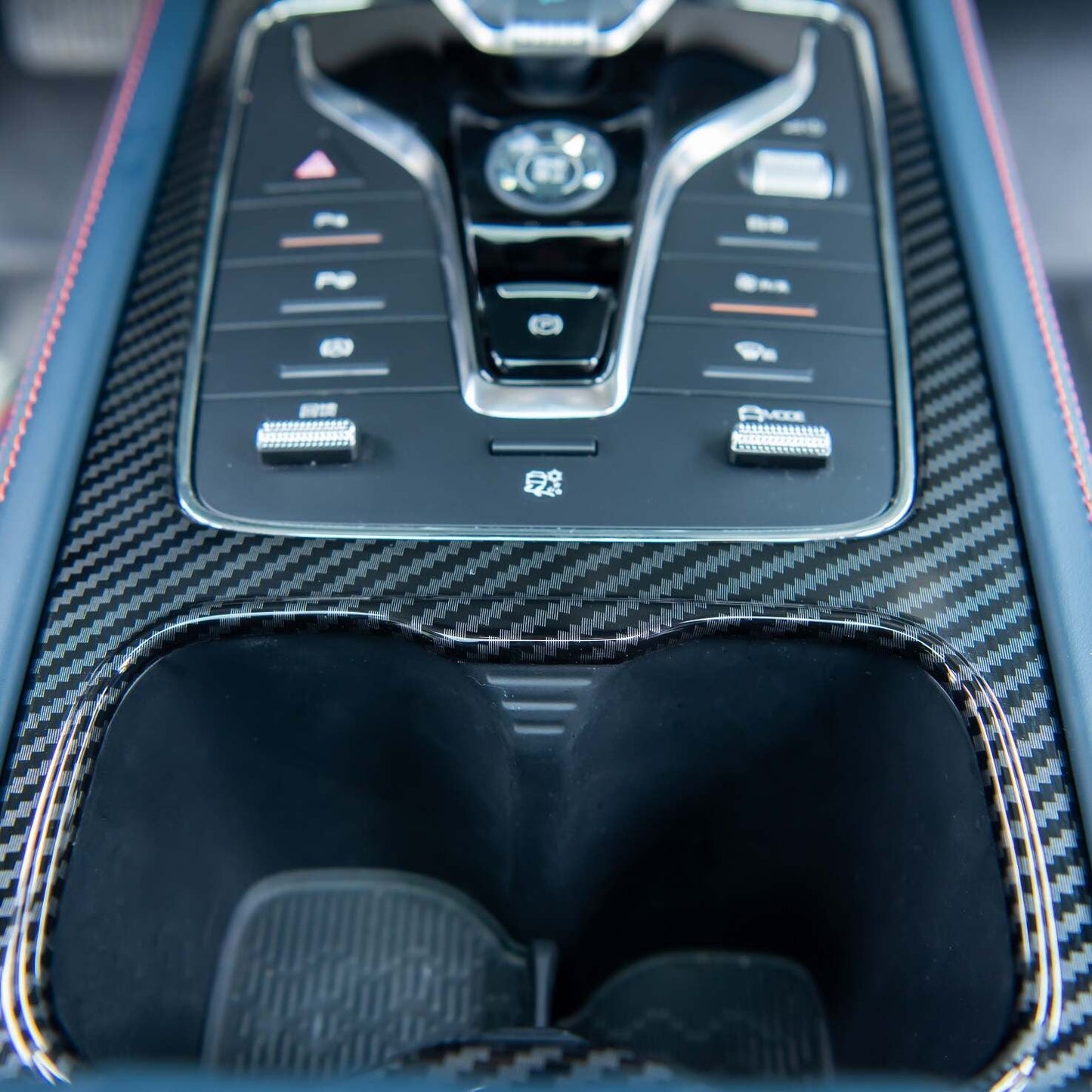 Couverture de panneau de console centrale de voiture de fibre de carbone ABS pour BYD Atto 3 - vue 3