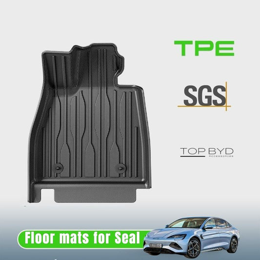 Tapis de sol et tapis de coffre en caoutchouc TPE pour BYD Seal - BYD