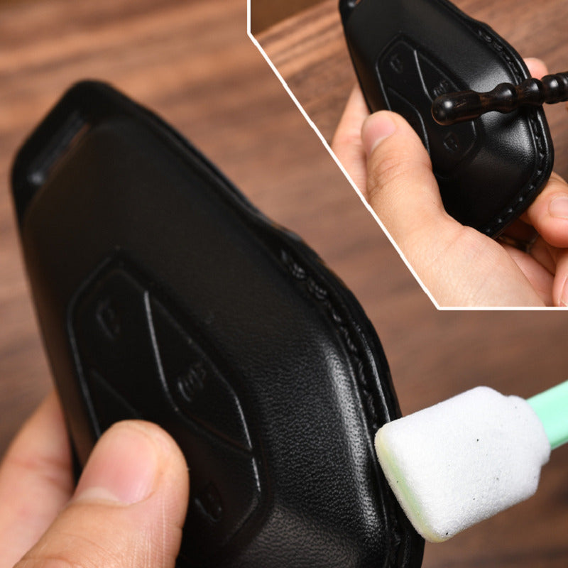 Boîtier de clé de voiture en cuir de luxe pour BYD - vue 9