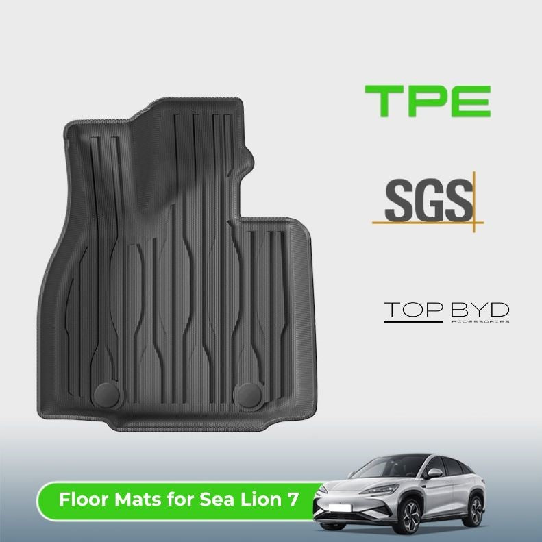 Tapis de sol, tapis de coffre et tapis de coffre TPE sur mesure pour Sealion 7 - BYD